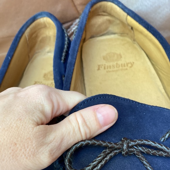 Cancun, Finsbury the smart shoes, blue suede, moccasins men’s size 8 slip ons - Picture 10 of 15
